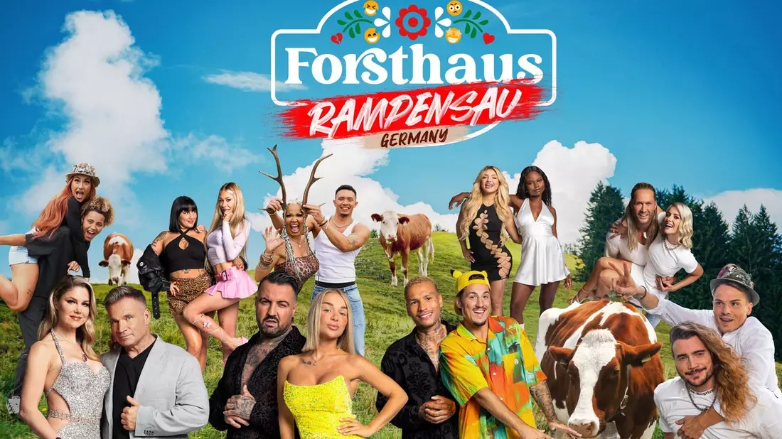 Carina Nagel Chika Oambrose Yvonne Woelke Peter Klein Gina Alicia Luisa Krappmann Cosimo Citilio Emmy Russ Ginger Wollersheim Alain Wollersheim Jona Steinig Micha Schüler Melody Haase Noella Mbomba Nico Schwanz Viktoria 'Dodi' Schuler Béla Klentze Marvin Linke Forsthaus Rampensau Germany - Bild: Joyn/Nadine Rupp, presseportal.de