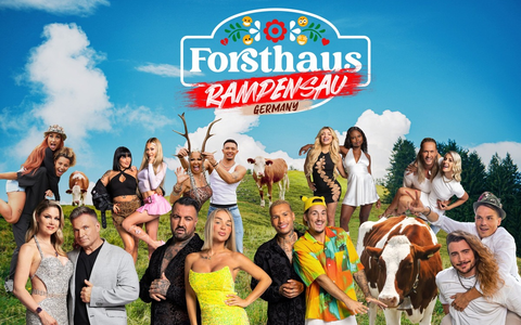 Carina Nagel Chika Oambrose Yvonne Woelke Peter Klein Gina Alicia Luisa Krappmann Cosimo Citilio Emmy Russ Ginger Wollersheim Alain Wollersheim Jona Steinig Micha Schüler Melody Haase Noella Mbomba Nico Schwanz Viktoria 'Dodi' Schuler Béla Klentze Marvin Linke Forsthaus Rampensau Germany - Foto: Joyn/Nadine Rupp, presseportal.de