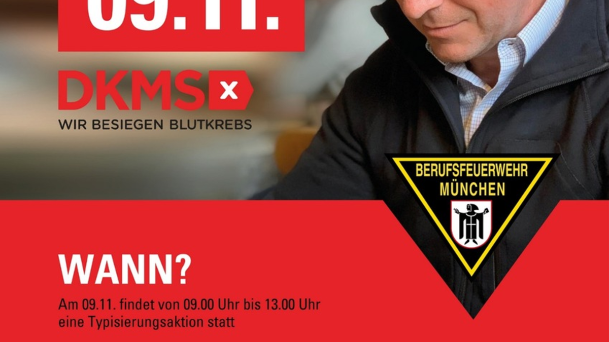 FW-M: Ein Held benötigt Hilfe - Registrierungsaktion für Feuerwehrmann in München - Foto: presseportal.de