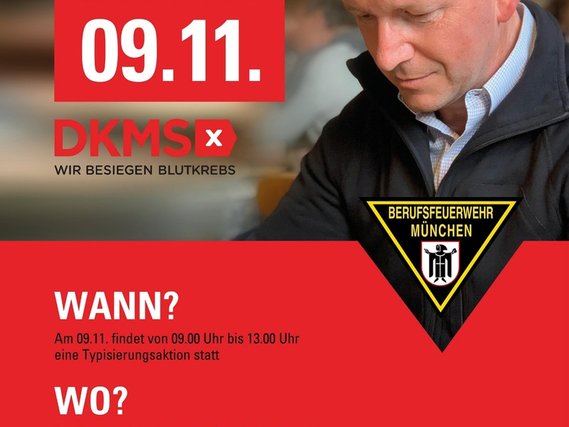 FW-M: Ein Held benötigt Hilfe - Registrierungsaktion für Feuerwehrmann in München - Foto: presseportal.de