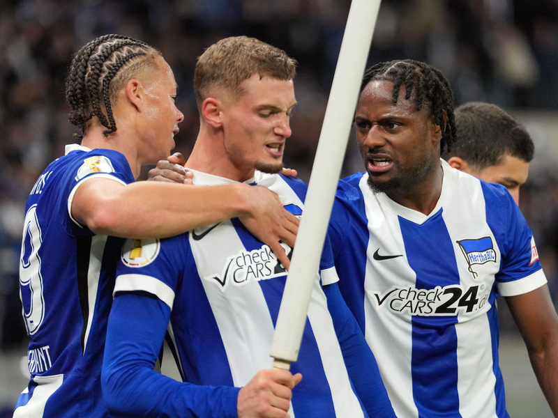 Hoffenheims Spieler ärgern sich über Schiedsrichter Robert Kampka. - Foto: Soeren Stache/dpa