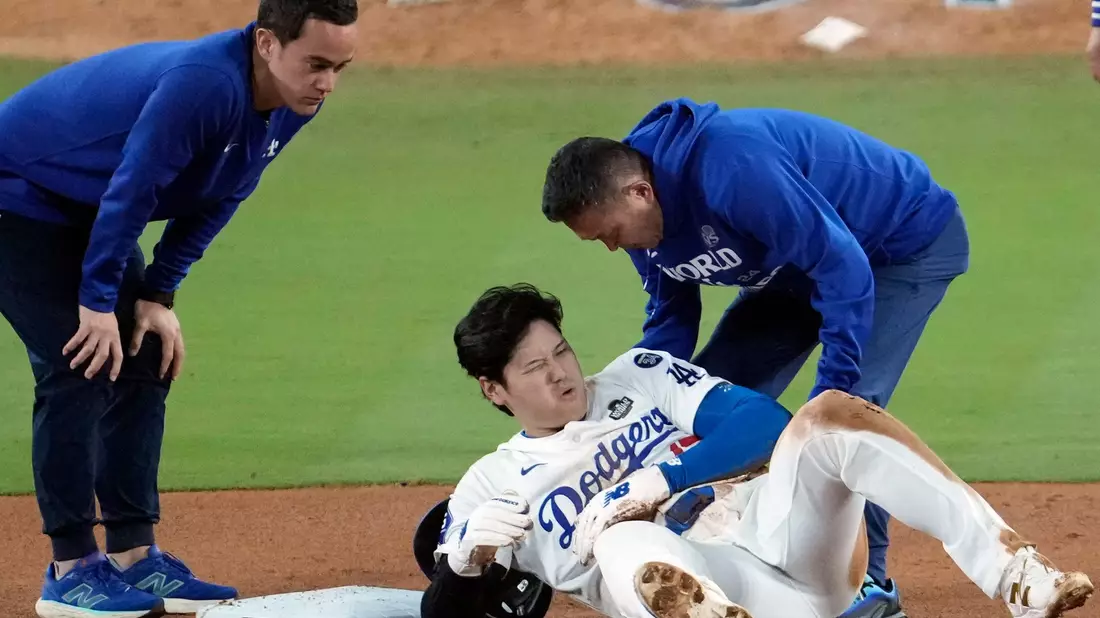 Japans Baseball-Star Shohei Ohtani verletzte sich. - Bild: Julio Cortez/AP/dpa