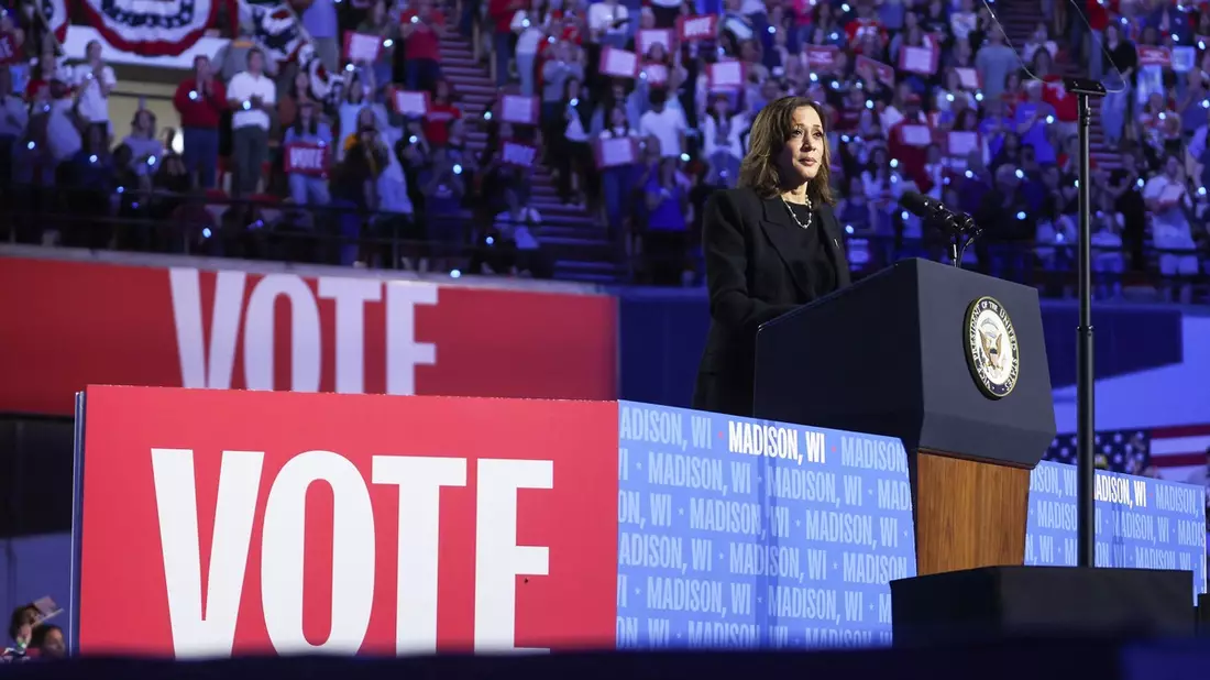 +++ Achtung Sperrfrist (Print, Radio und Online): 18.00 Uhr +++ARD-DeutschlandTREND: Drei von vier Deutschen halten Kamala Harris für überzeugender als Donald Trump - Bild: presseportal.de