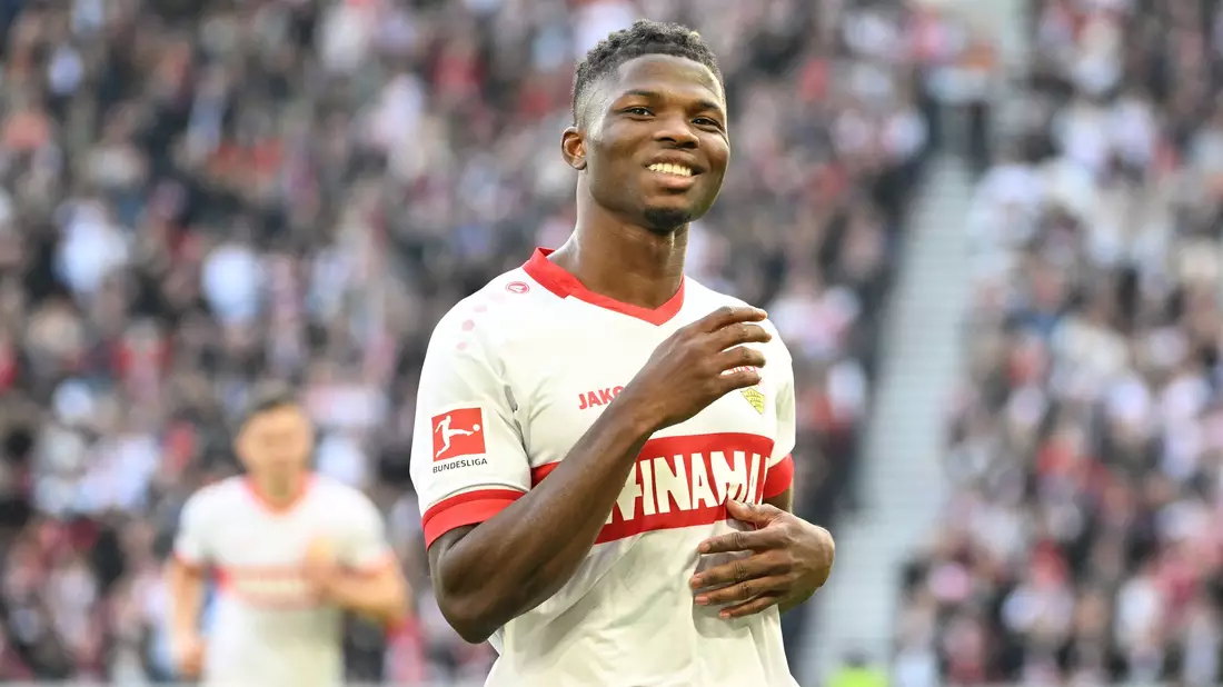 Aktuell gut drauf: Stuttgarts Offensivmann El Bilal Touré. - Bild: Marijan Murat/dpa