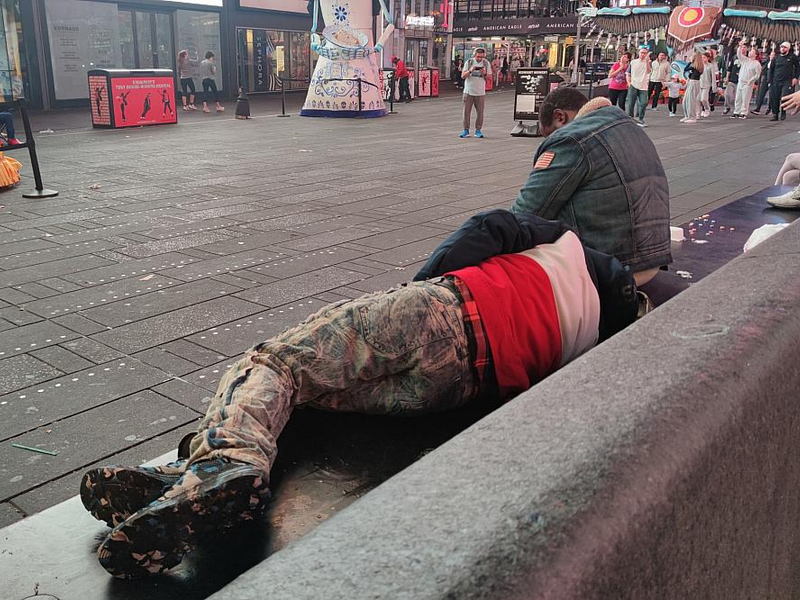 Obdachlose in den USA am Times Square - Foto: über dts Nachrichtenagentur