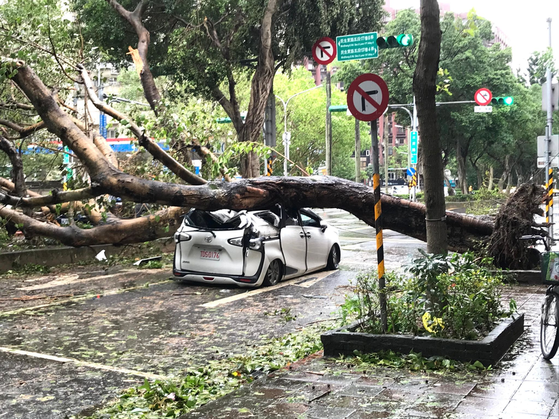 In Taiwan hat der Taifun «Kong-rey» für Verwüstung gesorgt. - Foto: Yu-Tzu Chiu/dpa