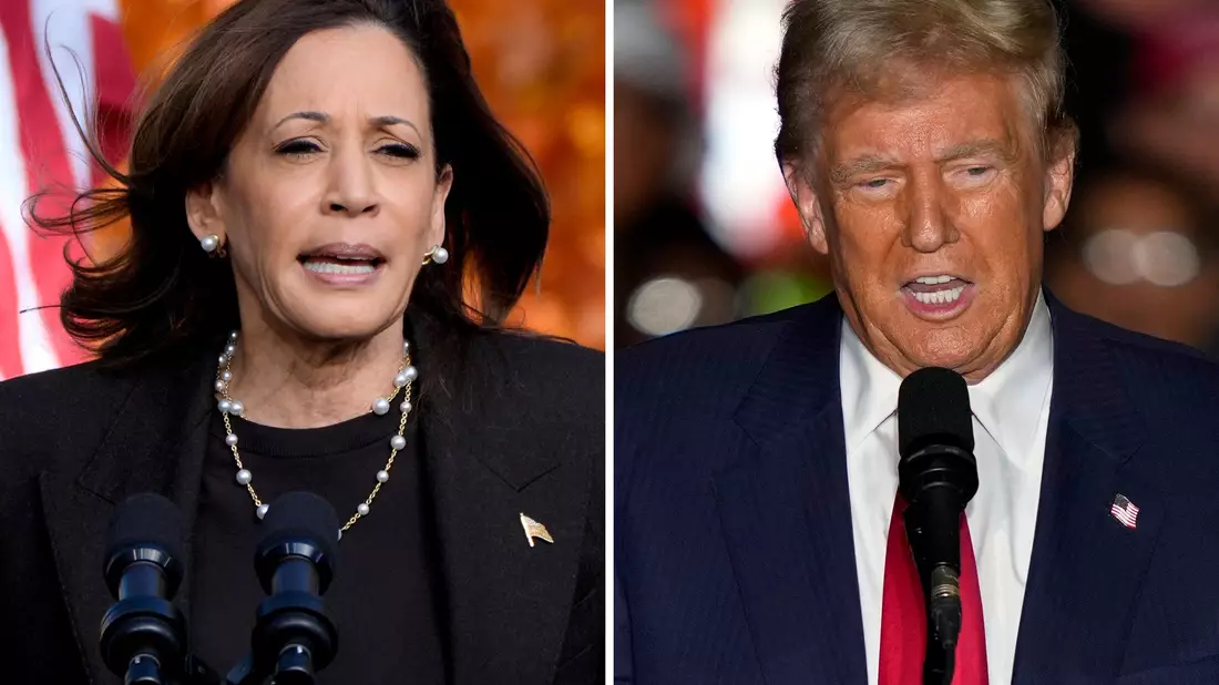 Im Schlussspurt vor der US-Wahl treten Vizepräsidentin Harris und der ehemalige Präsident Trump in denselben Bundesstaaten auf. (Archivbild) - Bild: Uncredited/AP/dpa