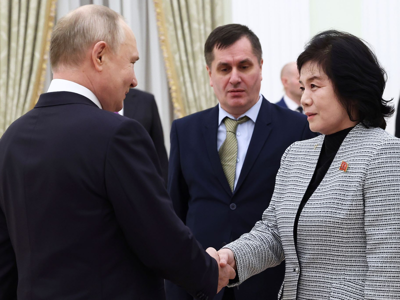 Kremlchef Wladimir Putin hatte schon im Januar Nordkoreas Außenministerin Choe Son Hui im Kreml empfangen. (Archivbild) - Foto: Artyom Geodakyan/Pool Sputnik Kremlin/dpa