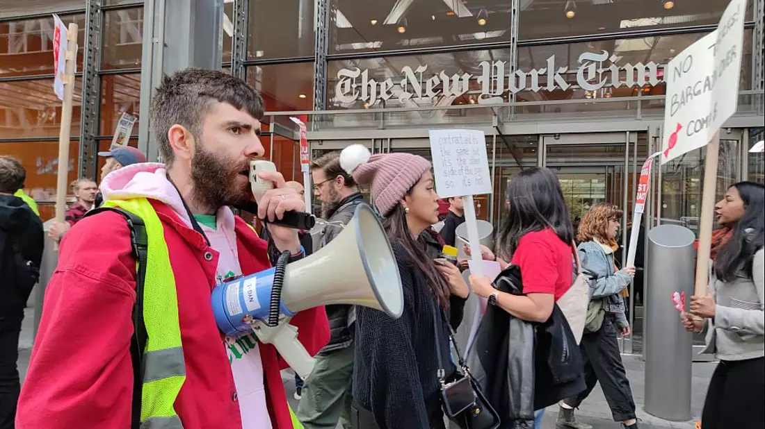 Mitarbeiterprotest bei der New York Times am 04.11.2024 - Bild: über dts Nachrichtenagentur