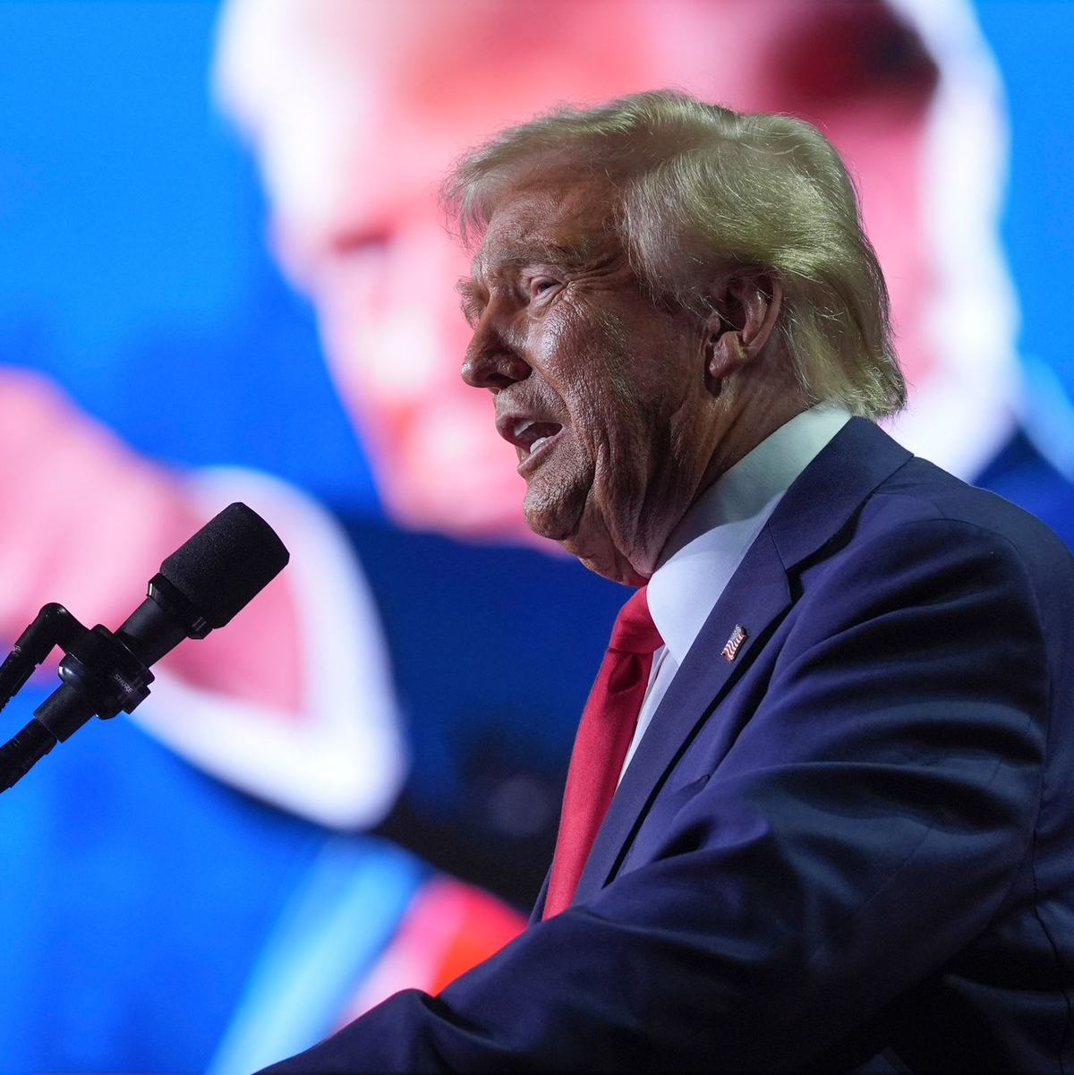 «Sie hat einen sehr niedrigen IQ, und wir brauchen keine Person mit niedrigem IQ», sagt Trump über Harris.  - Foto: Evan Vucci/AP/dpa