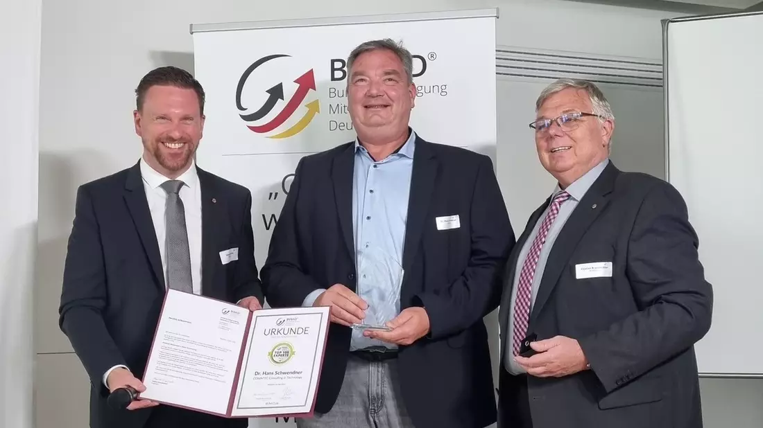 Ausgezeichnet: Dr.-Ing. Hans Schwendner als Top Experte 2024 im Bereich Outsourcing von Dienstleistungen geehrt - Bild: presseportal.de