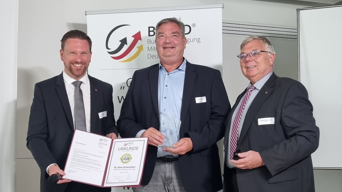 Ausgezeichnet: Dr.-Ing. Hans Schwendner als Top Experte 2024 im Bereich Outsourcing von Dienstleistungen geehrt - Foto: presseportal.de