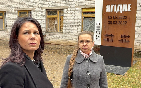 Im Keller der Dorfschule von Jahidne, die damals Hauptquartier der Besatzer war, setzten die Russen vom 3. bis zum 31. März 2022 mehr als 350 Bewohnerinnen und Bewohner fest. - Foto: Jörg Blank/dpa