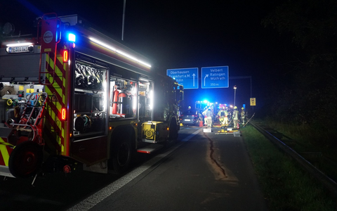 FW Ratingen: Verkehrsunfall auf der BAB 44 mit mehreren Verletzten - Foto: presseportal.de