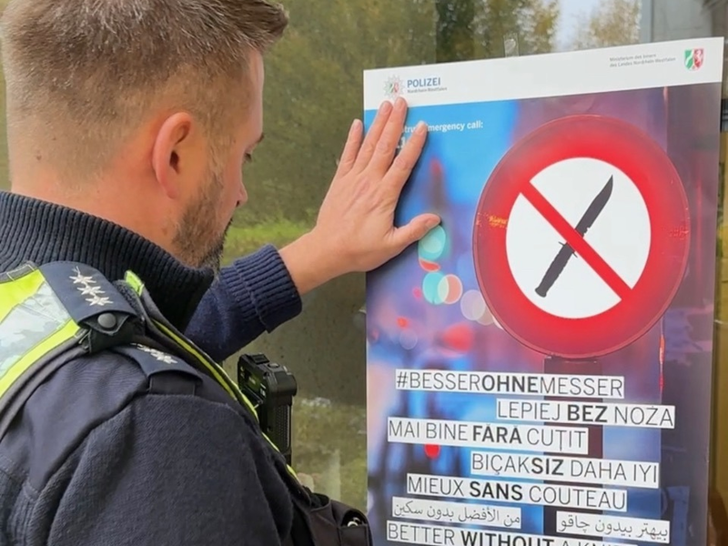 POL-DO: Bekämpfung der Messerkriminalität - Plakataktion als weiterer Baustein auch in Dortmund gestartet - Foto: presseportal.de