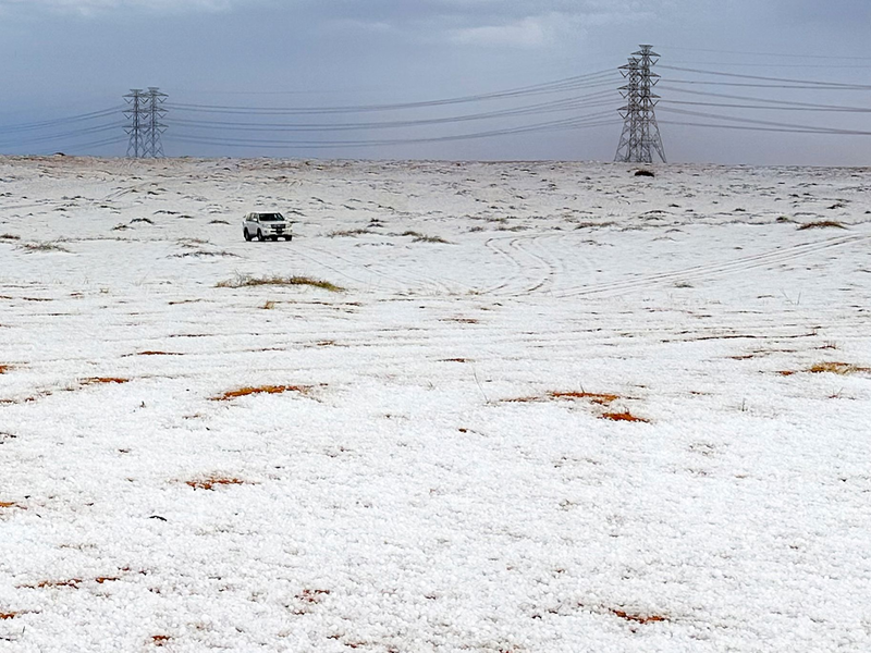 Schneefälle sind in Saudi-Arabien äußerst selten. - Foto: STR/AP/dpa