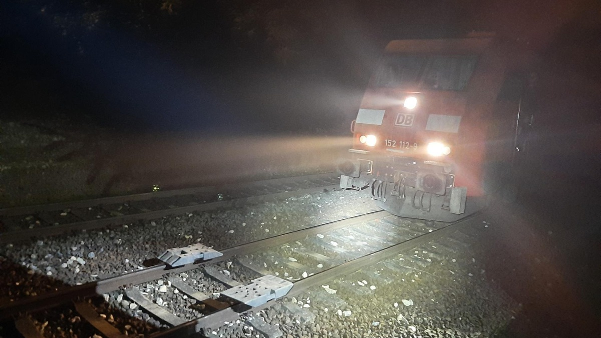 BPOLI MD: Rasenmäher und Betonteile im Gleis: Zeugenaufruf der Bundespolizei - Foto: presseportal.de