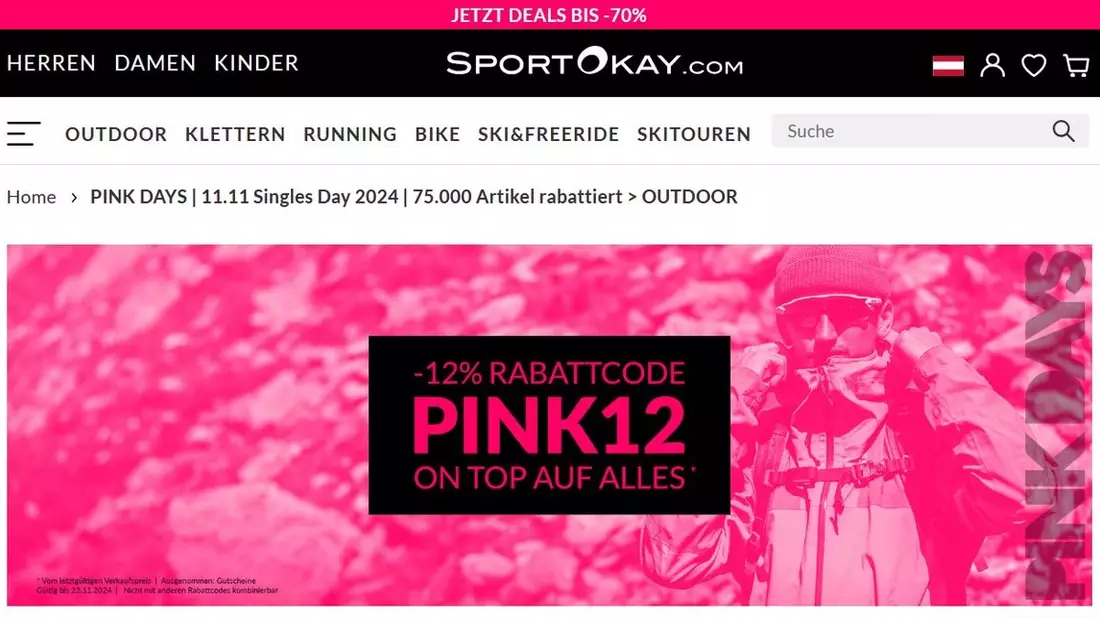 PINK DAYS bei SportOkay.com - Bild: presseportal.de