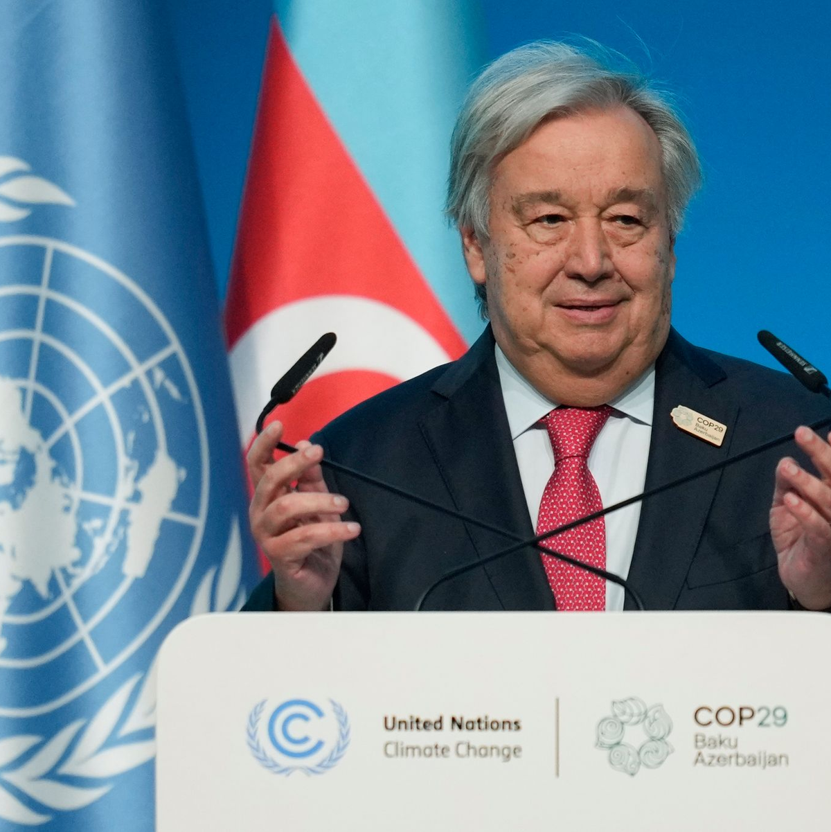 Ilham Aliyev, Präsident von Aserbaidschan, spricht auf dem UN-Klimagipfel COP29. (Archivbild) - Foto: Rafiq Maqbool/AP/dpa