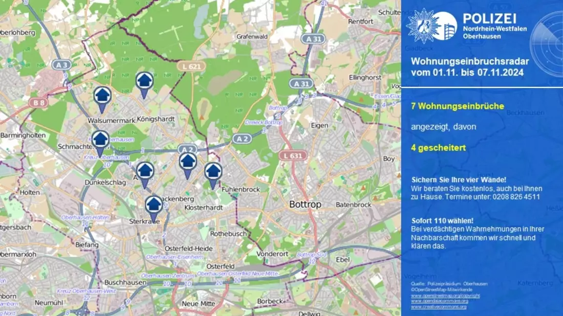 POL-OB: Wohnungseinbruchsradar in Oberhausen - Bild: presseportal.de