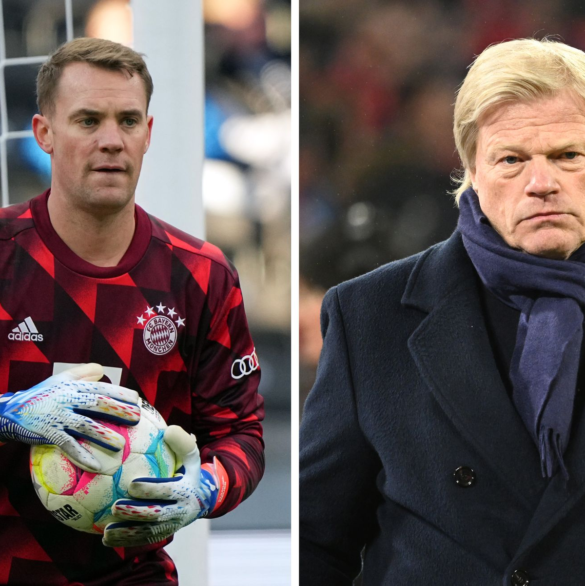 Oliver Kahn (r) hat einen Rat für Manuel Neuer. - Foto: Soeren Stache, Sven Hoppe/dpa