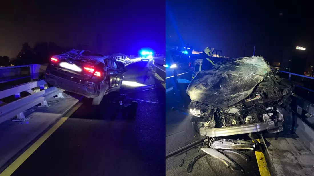 POL-MS: Unfall auf der B51 - alkoholisierter 22-Jähriger kollidiert mit Baustellenschutzplanke und flüchtet verletzt - Bild: presseportal.de