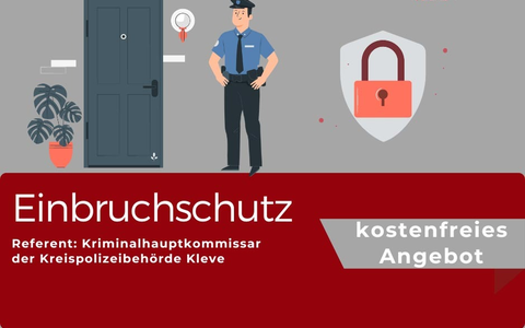 POL-KLE: Nachtragsmeldung zur Meldung vom 14.11.2024: Kreis Kleve - Zum Thema Einbruchschutz: Kreispolizeibehörde Kleve und AWO Familienbildungswerk bieten kostenfreie Vorträge an - Foto: presseportal.de