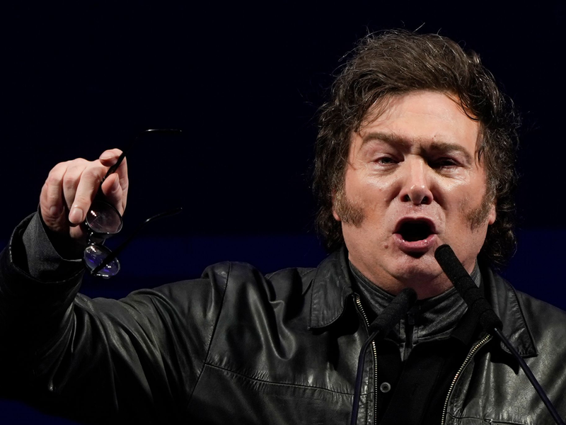 Der argentinische Präsident Javier Milei bezeichnet sich selbst als «Anarchokapitalist». (Archivfoto) - Foto: Natacha Pisarenko/AP/dpa