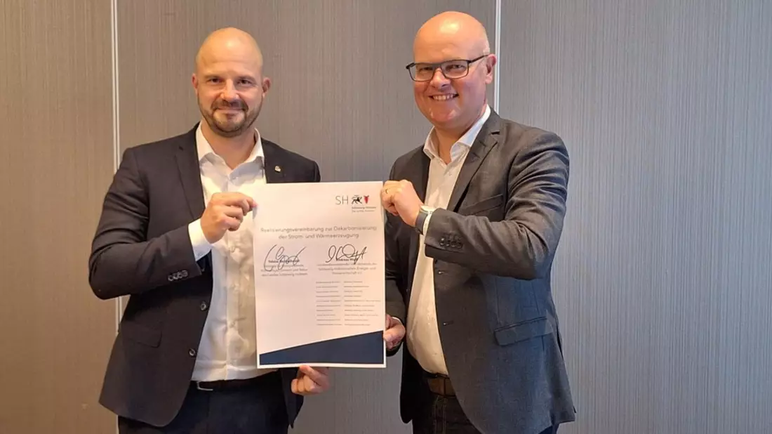 VSHEW und Landesregierung Schleswig-Holstein unterzeichnen Vereinbarung zur Dekarbonisierung der Energieversorgung - Bild: presseportal.de
