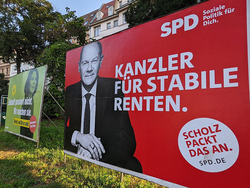 Wahlplakate von Grünen und SPD zur Bundestagswahl 2021 (Archiv) - Foto: über dts Nachrichtenagentur