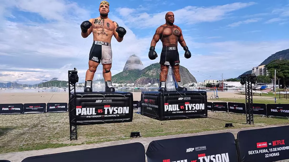 Werbung für Boxkampf Mike Tyson vs. Jake Paul am 15.11.2024 - Bild: über dts Nachrichtenagentur