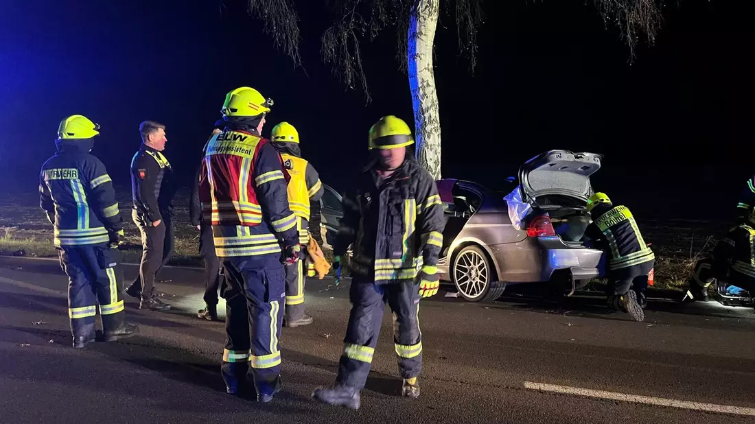 FW-ROW: BMW prallt frontal gegen Birke - Bild: presseportal.de