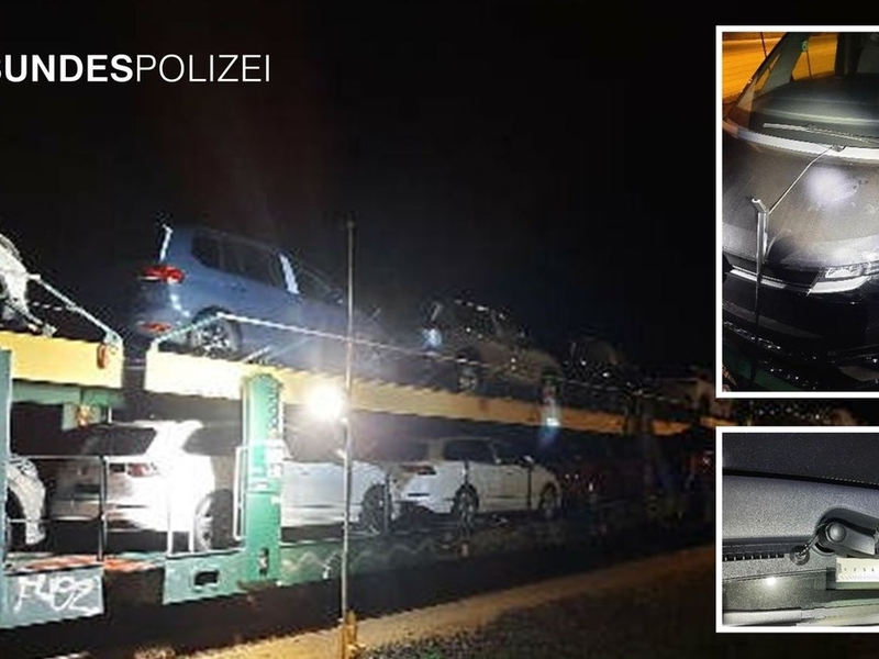 Bundespolizeidirektion München: Neufahrzeuge auf Autotransportzug beschädigt / Circa 50.000 Euro Vandalismusschaden - Bundespolizei sucht nach Zeugen - Foto: presseportal.de