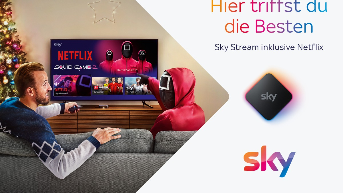 Sky Deutschland gewinnt Harry Kane als Sky Stream Markenbotschafter und setzt exklusive Marketing-Kampagne mit Netflix zum Launch von Squid Game S2 um - Foto: presseportal.de