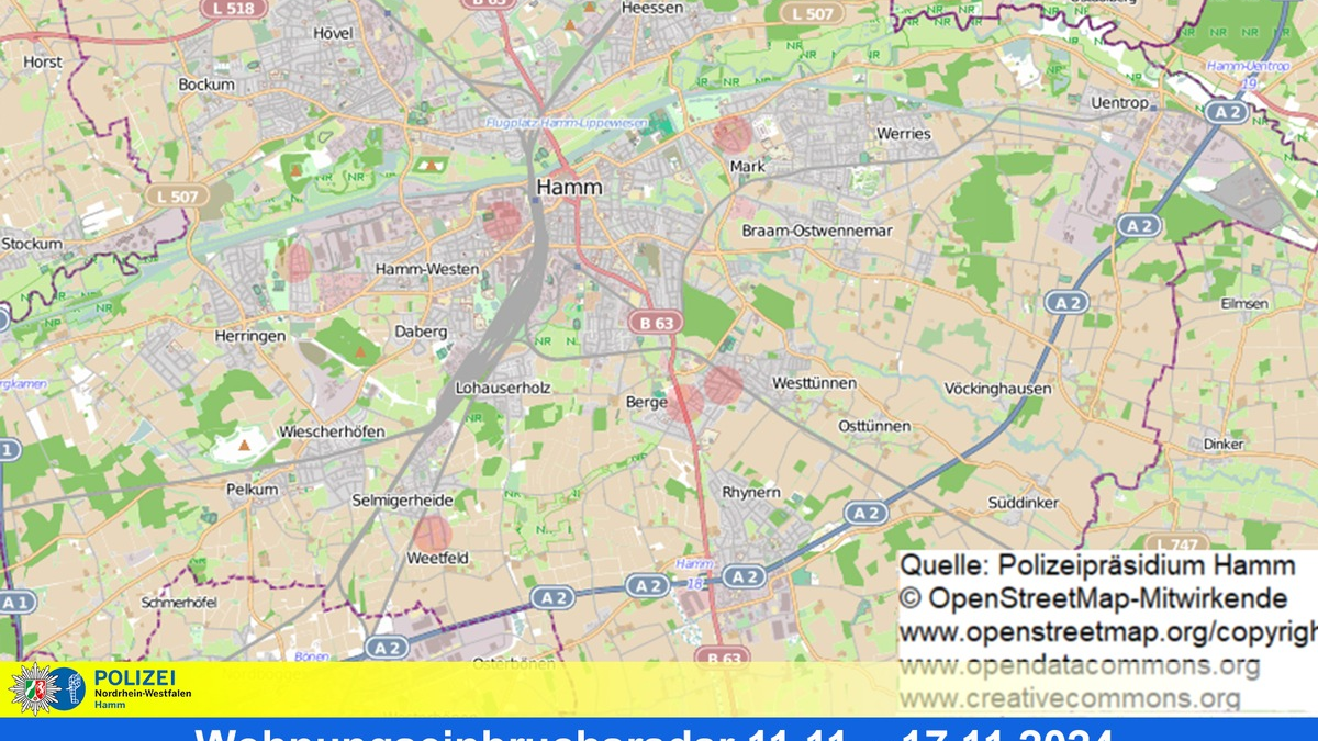 POL-HAM: Wohnungseinbruchsradar Hamm für die Woche vom 11. November bis 17. November - Foto: presseportal.de