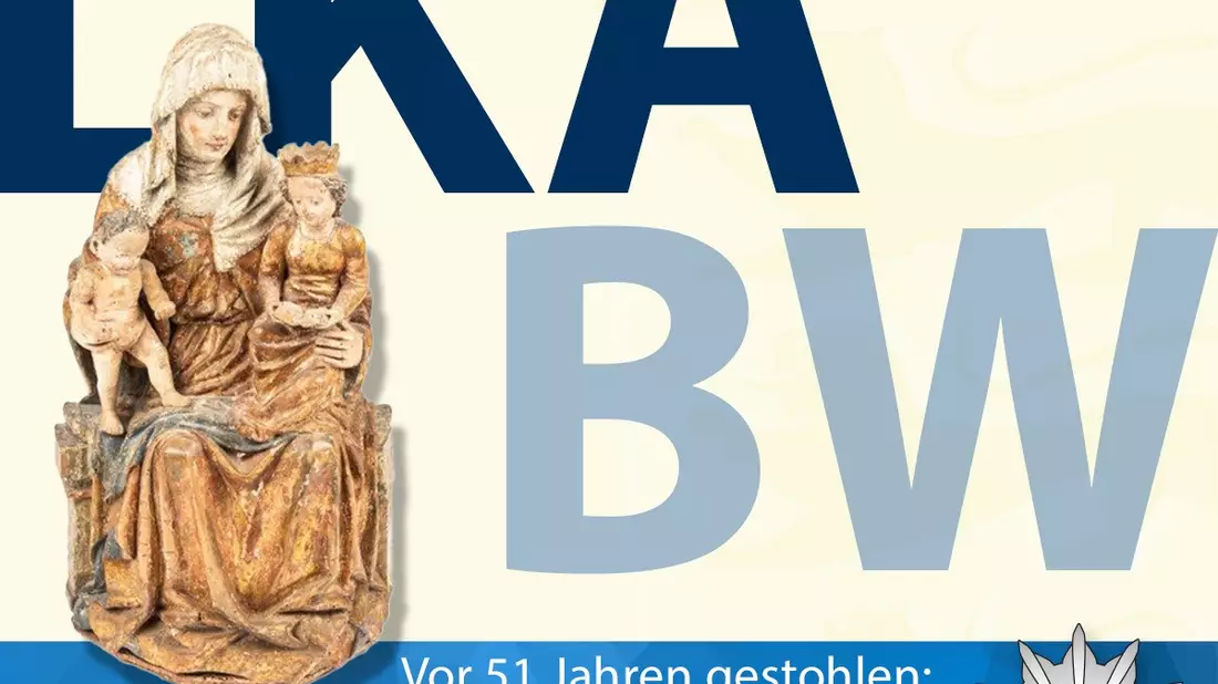 LKA-BW: Vor 51 Jahren gestohlene Mittelalterskulptur kehrt am 22. November nach Wiesensteig zurück - Landeskriminalamt wird bei Auktion in der Schweiz fündig - Bild: presseportal.de