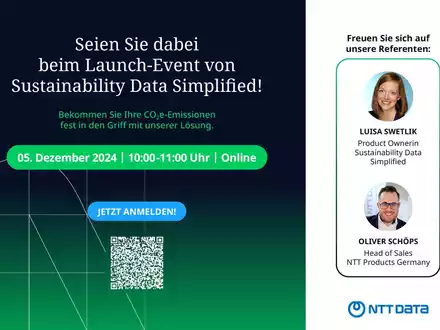 NTT DATA Business Solutions vereinfacht CO2e-Dokumentation mit der Produktneuheit Sustainability Data Simplified - Foto: presseportal.de