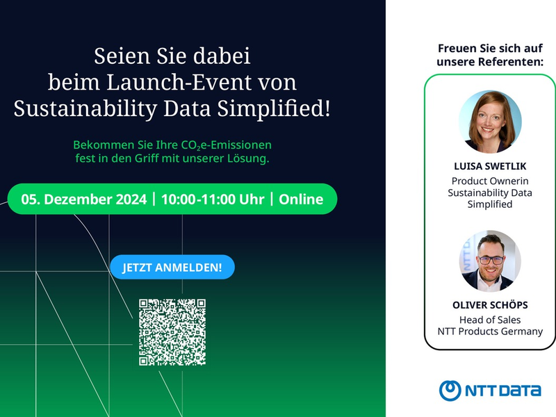NTT DATA Business Solutions vereinfacht CO2e-Dokumentation mit der Produktneuheit Sustainability Data Simplified - Foto: presseportal.de