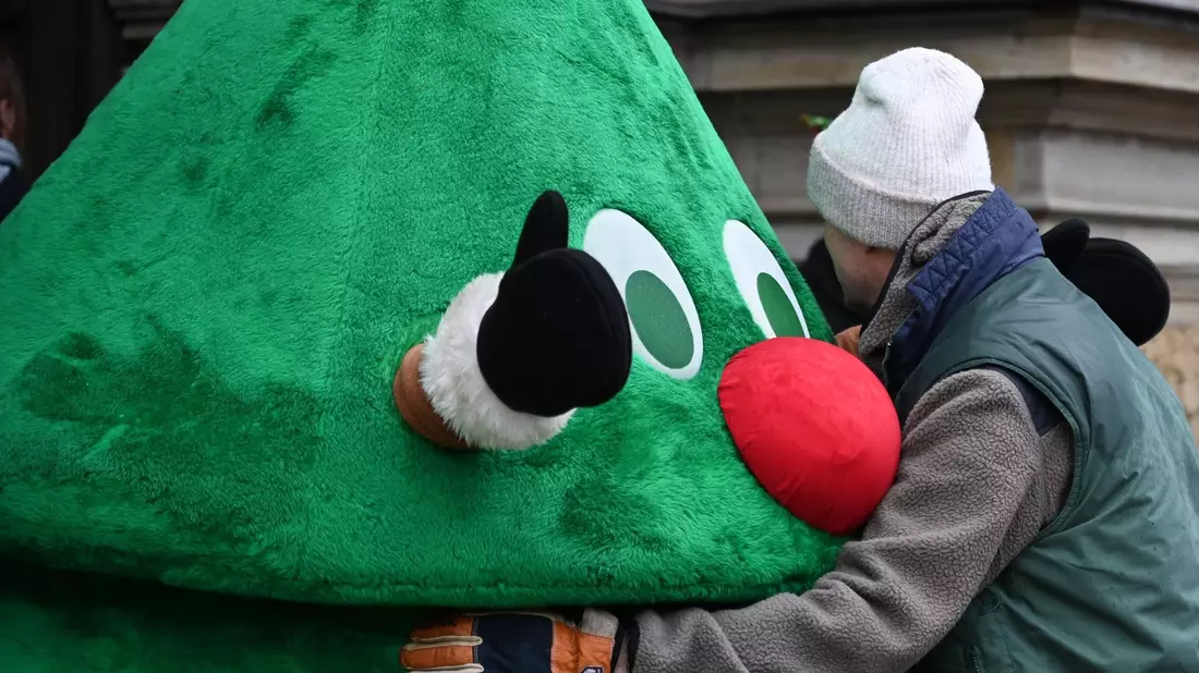 Ein Gärtner muss sich wegen Hausfriedensbruches verantworten, weil er auf einem umzäunten Kita-Gelände heimlich einen Weihnachtsbaum aufgestellt hat. Die Kita hatte sich zuvor gegen einen Baum entschieden. - Bild: Niklas Graeber/dpa