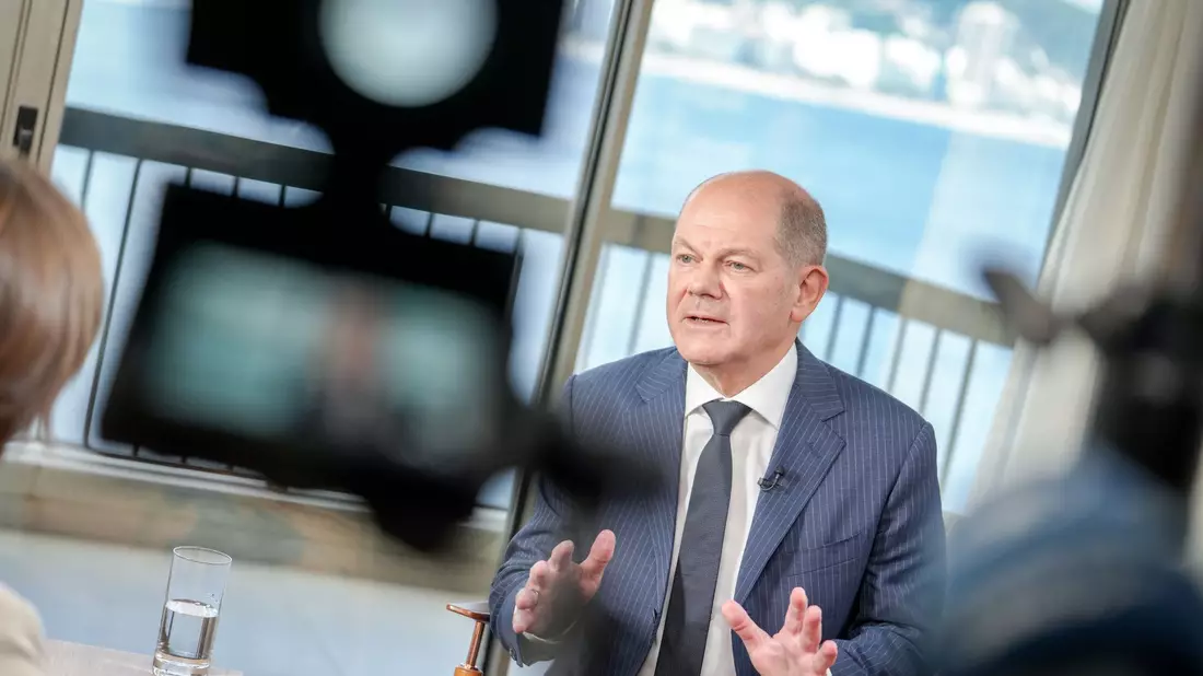 Scholz: SPD und ich wollen gemeinsam gewinnen.  - Bild: Kay Nietfeld/dpa
