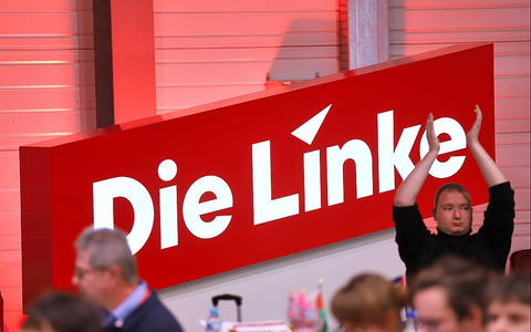 Linken-Logo auf Parteitag (Archiv) - Foto: über dts Nachrichtenagentur