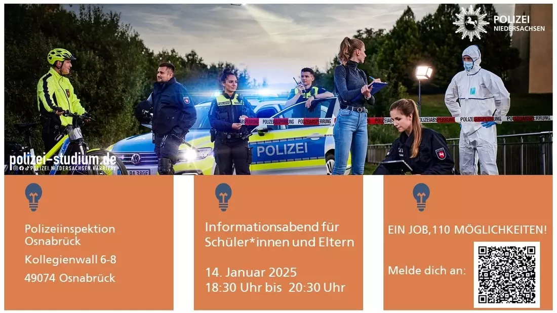POL-OS: Komm ins Team Polizei!- Informationsabend bei der Polizei Osnabrück für Eltern und Schüler - Bild: presseportal.de