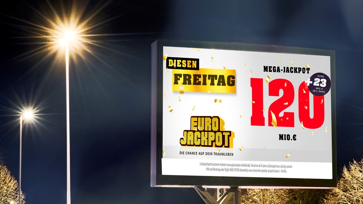 120 Millionen Euro: Wer schnappt sich den Eurojackpot? / Rund 23 Millionen Euro im zweiten Rang am Freitag (22. November) - Foto: presseportal.de