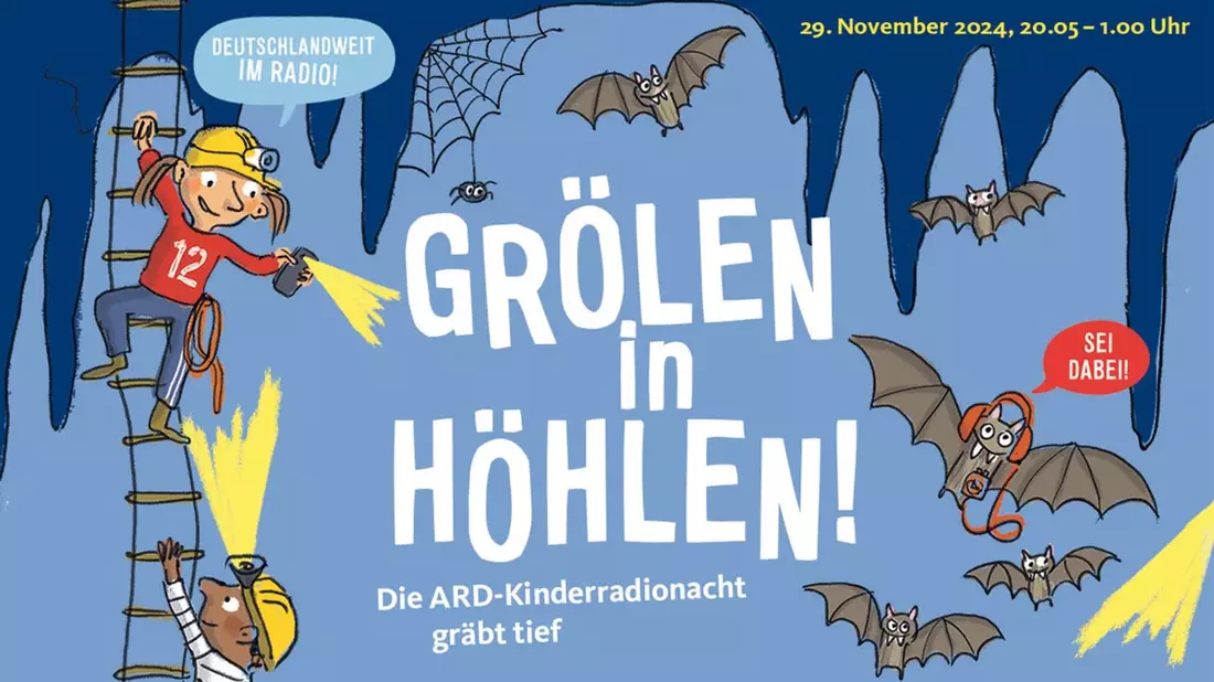 Grölen in Höhlen - Die ARD-Kinderradionacht 2024 gräbt tief - Bild: presseportal.de