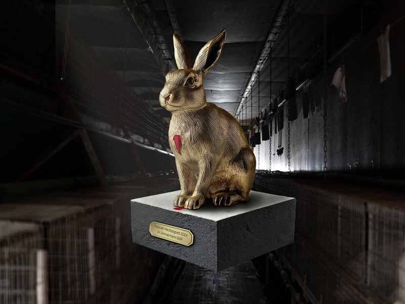 Preis der Herzlosigkeit 2024 geht an die größte Kaninchenzucht Deutschlands, Dr. Zimmermann GbR in Abtsgmünd - das Unternehmen profitiert massiv von der Massentierhaltung - Foto: presseportal.de