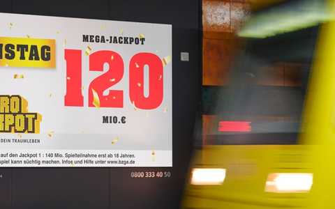 Eurojackpot: 120 Millionen Euro weiter zu haben / Rund 21 Millionen Euro im zweiten Gewinnrang - Foto: presseportal.de Eurojackpot: 120 Millionen Euro weiter zu haben / Rund 21 Millionen Euro im zweiten Gewinnrang - Foto: presseportal.de