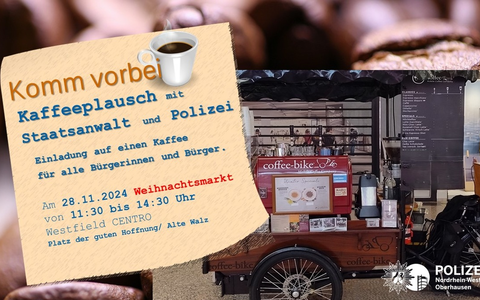 POL-OB: Komm vorbei - Kaffeeplausch mit Staatsanwalt und Polizei - Foto: presseportal.de