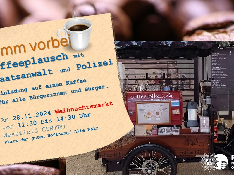 POL-OB: Komm vorbei - Kaffeeplausch mit Staatsanwalt und Polizei - Foto: presseportal.de