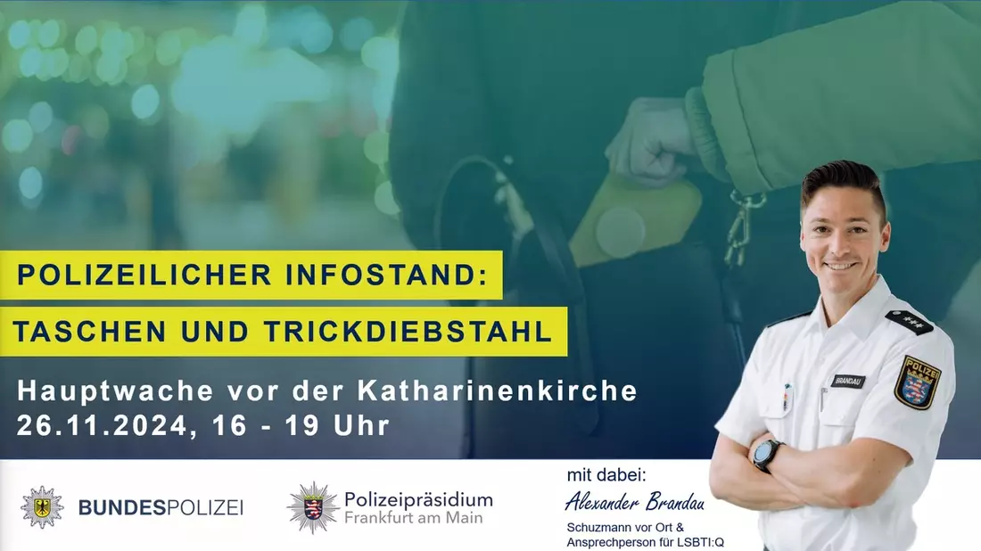 POL-F: 241125- 1137 Frankfurt- Innenstadt: Präventionsstand Taschendiebstahl auf dem Weihnachtsmarkt - Bild: presseportal.de