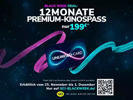 UCI BLACK WEEK DEAL / Unlimited Kino-Flatrate Angebot ab 49 Euro - Foto: presseportal.de